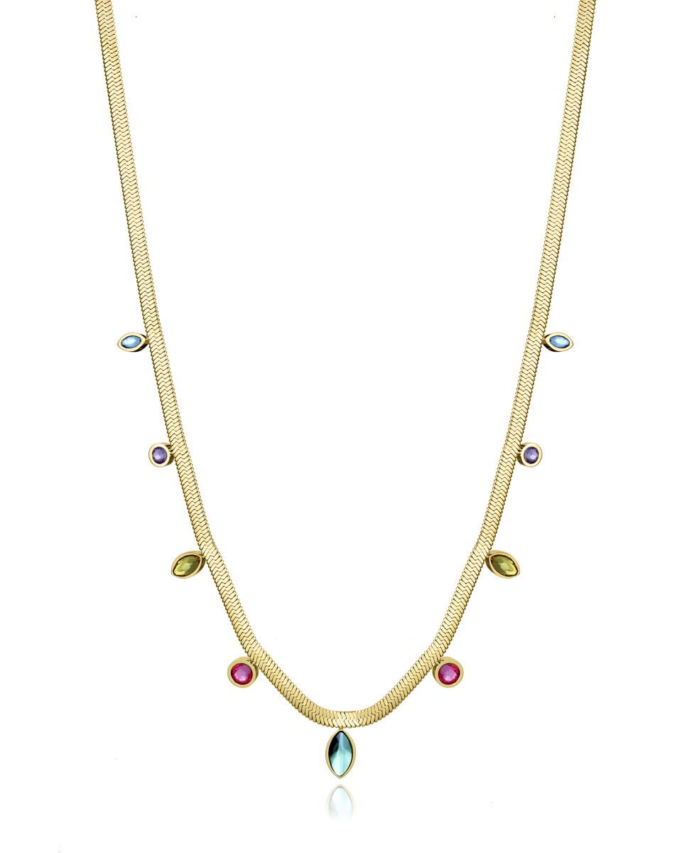 Viceroy Slušivý pozlacený náhrdelník s kubickými zirkony Chic 15138C01012