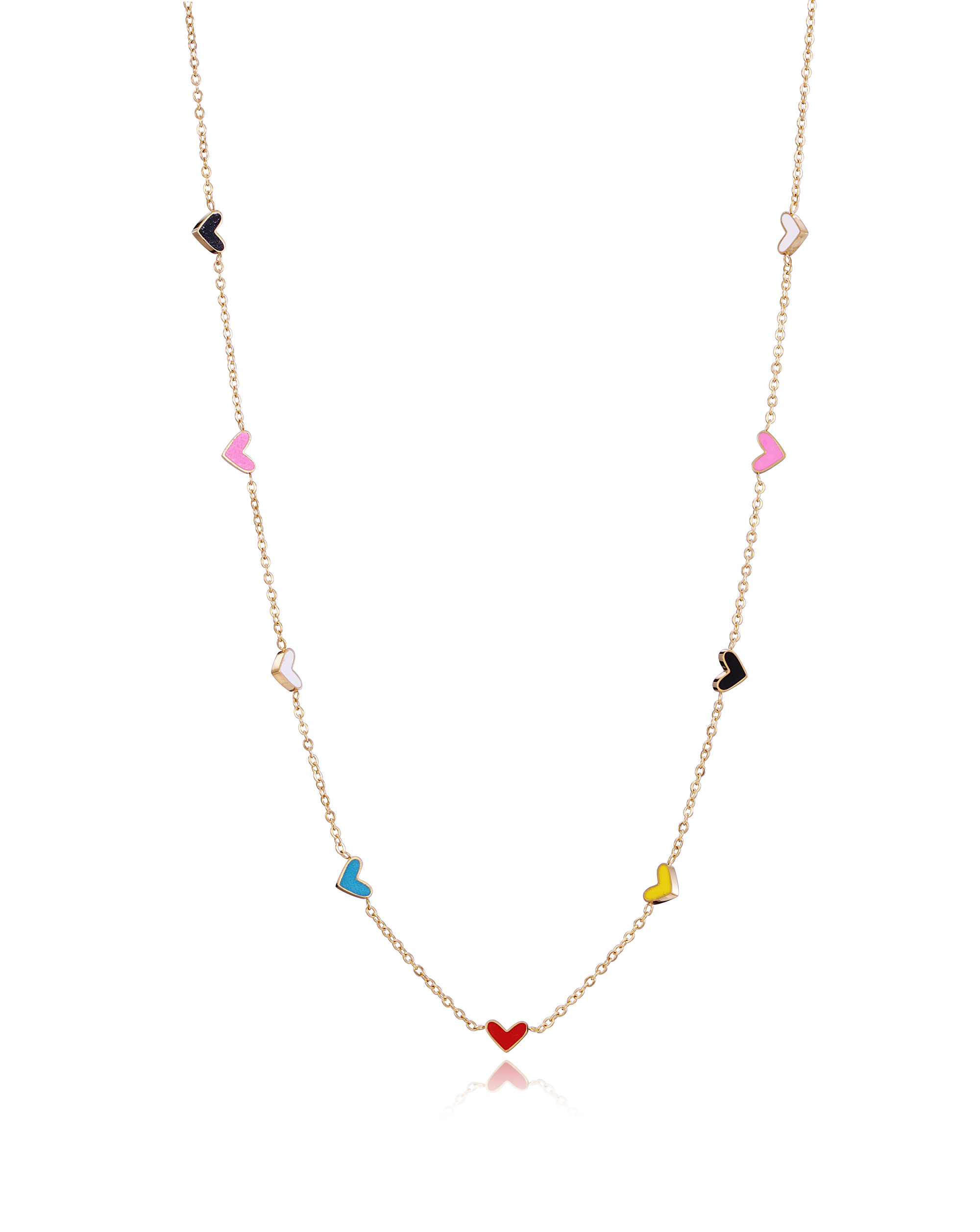 Viceroy Slušivý pozlacený náhrdelník se srdíčky San Valentín 14001C01012