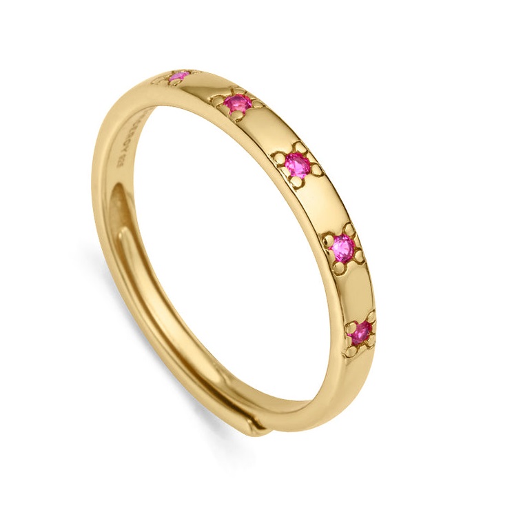 Levně Viceroy Stylový pozlacený prsten s růžovými zirkony Trend 9119A01 55 mm