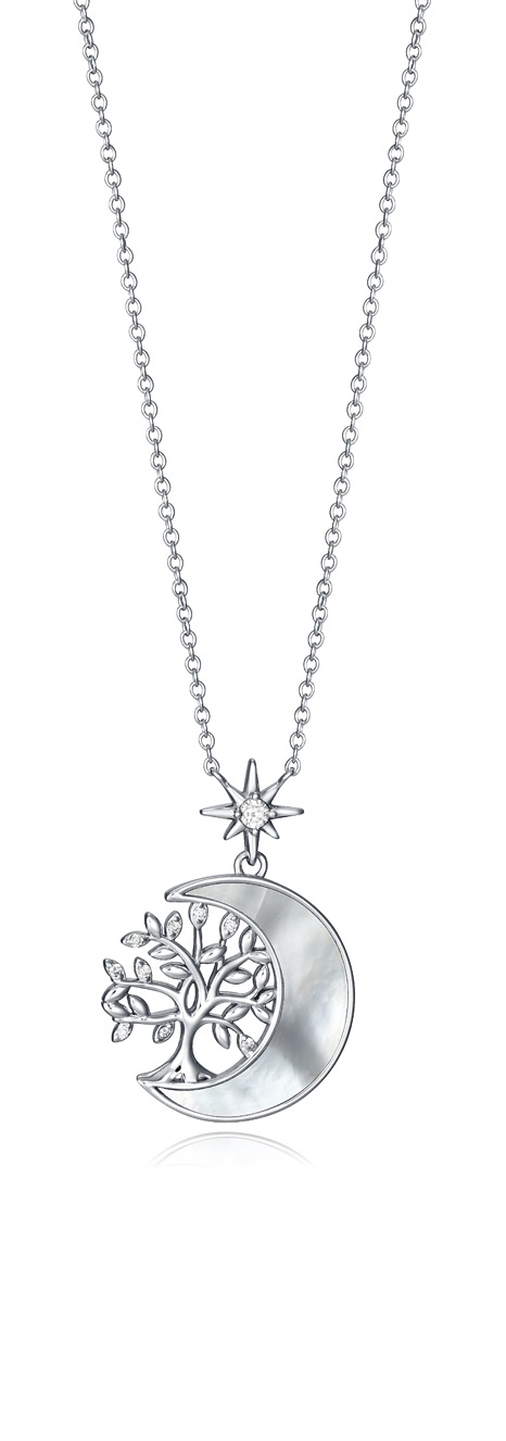 Viceroy Štýlový strieborný náhrdelník s mesiacom a stromom života Trend 13002C000-90