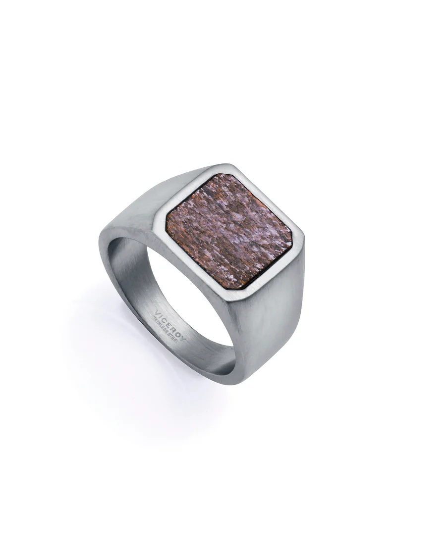 Viceroy Výrazný ocelový prsten s bronzitem Magnum 75376A02 64 mm