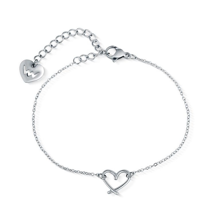 Vuch Minimalistický ocelový náramek Srdce Emery Silver