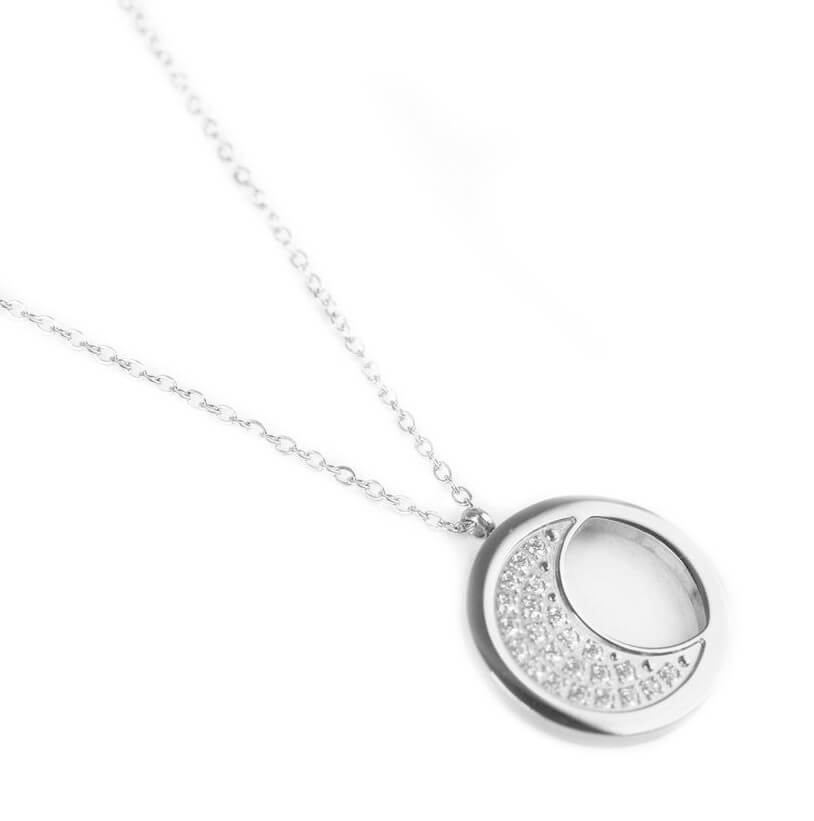 Vuch Módní ocelový náhrdelník Silver moon