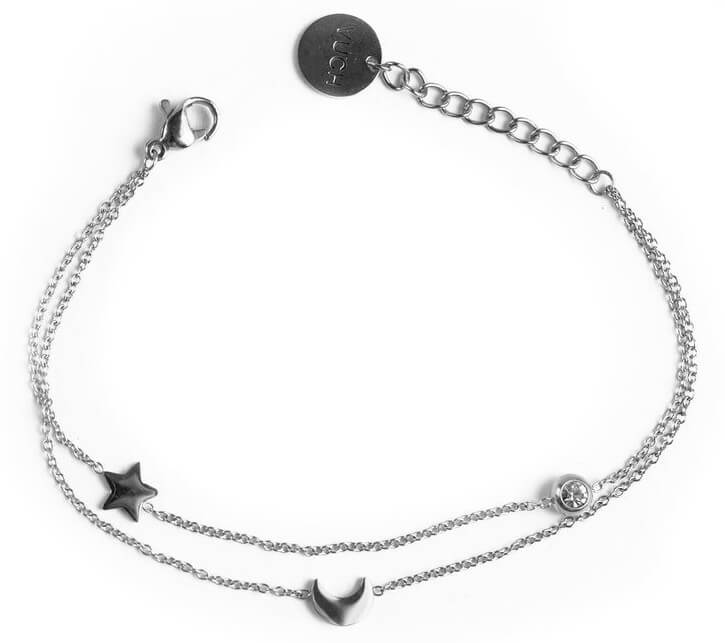 Vuch Bracciale alla moda in acciaio Infinity Silver