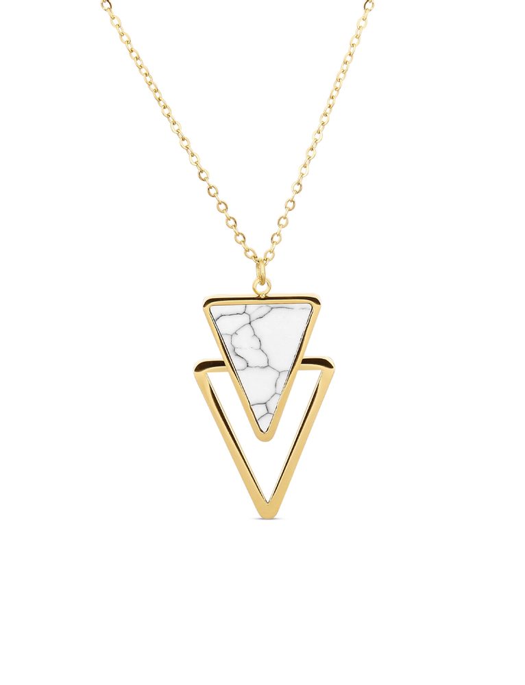 Levně Vuch Módní pozlacený náhrdelník s mramorem Gold Plusch