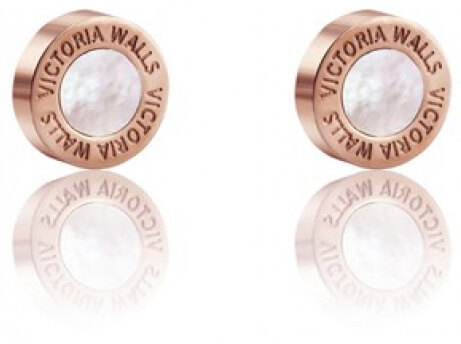 Victoria Walls Růžově pozlacené náušnice s perletí VE1047R