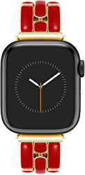Ocelový tah pro Apple Watch 38/40/41 mm - Gold/Red WK/1048GPRD38