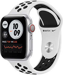 Apple Watch Nike Series 6 GPS + Cellular, 40mm Silver Aluminium Case with Pure Platinum/Black Nike Sport Band - Regular