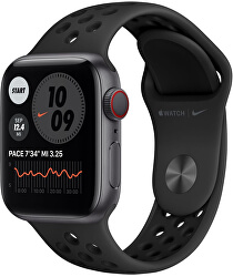 Apple Watch Nike Series 6 GPS + Cellular, 40mm Space Grey Aluminium Case with Anthracite/Black Nike Sport Band - Regular