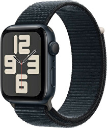 Apple Watch SE (2023) GPS 44mm Cinturino con filettatura sportiva Inchiostro scuro