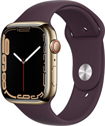 Apple Watch Series 7 GPS + Cellular 45mm Gold Steel, Dark Cherry Sport