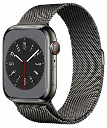 Apple Watch Series 8 GPS + Cellular 41mm graficite Steel, graficite Milanese buclă