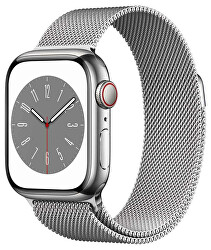 Apple Watch Series 8 GPS + Cellular 41mm Silver Steel, Silver Milanese buclă