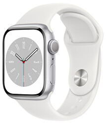 Apple Watch Series 8 GPS + Cellular 41mm Silver, White Sport