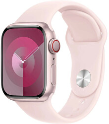 Apple Watch Series 9 Cellular 45 mm in Alluminio Rosa con cinturino sportivo rosa chiaro S/M