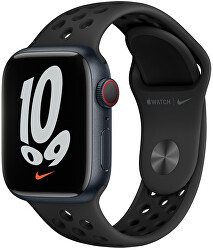Apple Watch Series Nike 7 GPS + Cellular 41mm Midnight Anthracite, Black Nike Sport Band