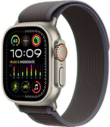Apple Watch Ultra 2 49 mm Titan mit blau-schwarzem Trail-Uhrwerk M/L