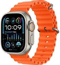 Apple Watch Ultra 2 49 mm in titanio con cinturino arancione oceanico