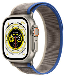 Apple Watch Ultra Cellular 49mm Titan, Blue/Gray Trail buclă, M/L