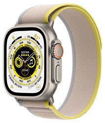 Apple Watch Ultra Cellular 49mm Titan, Yellow/Beige Trail buclă, S/M