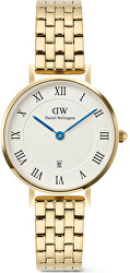 Petite 28 Roman Numerals Date 5-Link White Gold DW00100857