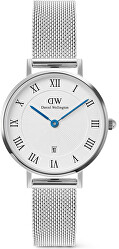 Petite 28 Roman Numerals Date Sterling White Silver DW00100858
