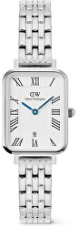 Quadro 20x26 Roman Numerals Date 5-link White Silver DW00100864
