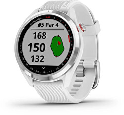Approach S42 Silver/White Silicone Band Golf-GPS-Uhr 010-02572-01