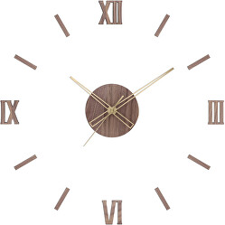 Dřevěné designové hodiny tmavě hnědé PRIM Remus E07P.4337.54