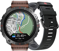 POLAR GRIT X2 PRO Titanium Brown M/L + silikonový řemínek