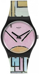 Swatch Composition in Oval with Color Planes 1 by Piet Mondrian GZ350