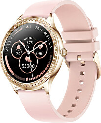 SLEVA - Smartwatch W35AK - Gold-Pink Silicon