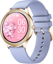 Smartwatch W35AK - Gold Purple Silicone