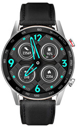 Smartwatch WO95BL - Black Leather, Silver Case
