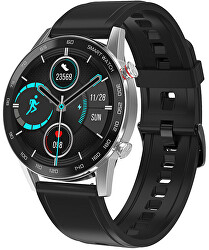 Smartwatch WO95SBS - Silver+Negru Silicon