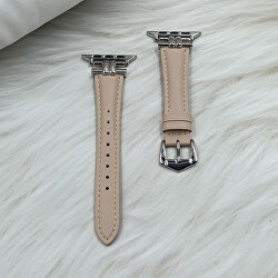 Cinturino in pelle per Apple Watch 38/40/41 mm - Antique White