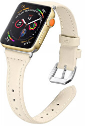 Kožený řemínek pro Apple Watch - 42/44/45/49 mm - Beige