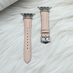 Kožený řemínek pro Apple Watch 38/40/41 mm - Pink
