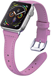 Kožený řemínek pro Apple Watch - 42/44/45/49 mm - Purple