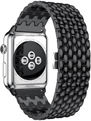 Ocelový tah s dračím vzorem pro Apple Watch 42/44/45/49 mm - Black