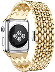 Sárkány mintázatú acél szíj Apple Watch-hoz 42/44/45/49 mm - Gold
