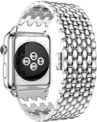 Ocelový tah s dračím vzorem pro Apple Watch 42/44/45/49 mm - Silver
