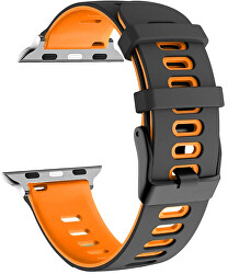 Silikonový řemínek pro Apple Watch - Black/Orange 38/40/41 mm