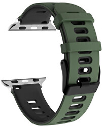 Silikonový řemínek pro Apple Watch - Green/Black 38/40/41 mm