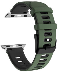 Silikonový řemínek pro Apple Watch - Green/Black 42/44/45/49 mm