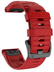 Cinturino in silicone per Garmin Fenix 7X/Fenix 6X/Fenix 5X Plus/Fenix 3 - 26 mm - Red