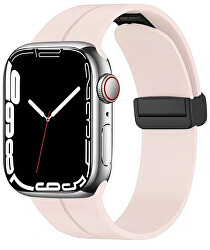 Szilikon szíj mágneses csattal Apple Watch-hoz 38/40/41 mm - Pink