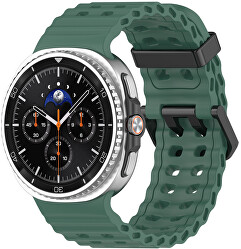 Silikonový sportovní řemínek pro Samsung Galaxy Watch8 - Tmavě zelená