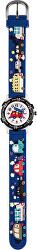 Dětské hodinky s motivem auta - modré s černým pouzdrem