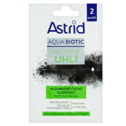 Mască de față - curățare profundă cu carbon activat pentru piele normală până la grasă Aqua Biotic 2 x 8 ml